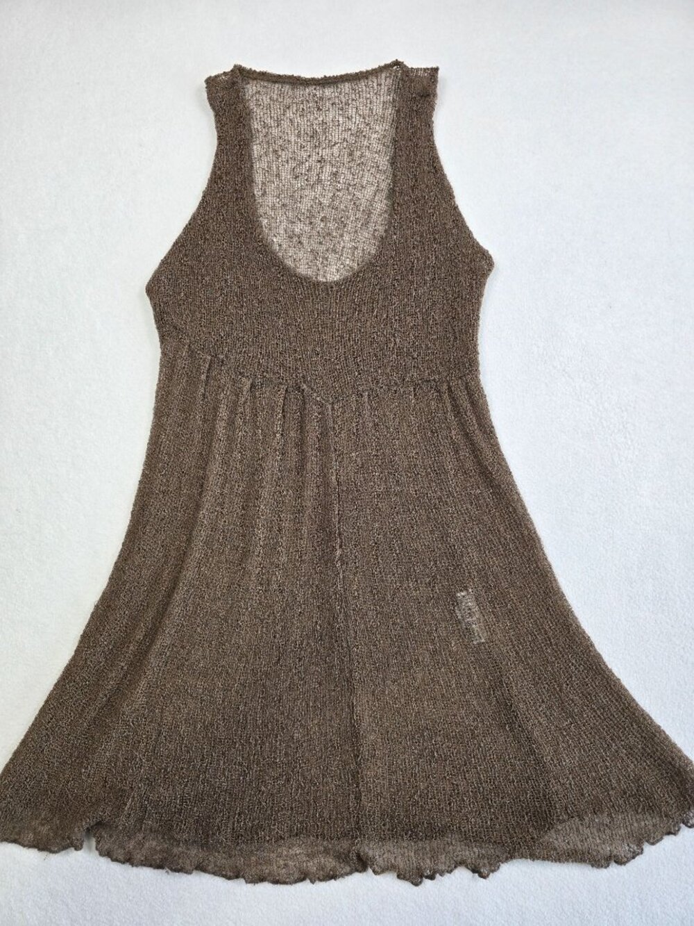 Sleeveless Brown Knit Womens Small Dress Swim Coverup Nirvana Designs Boho